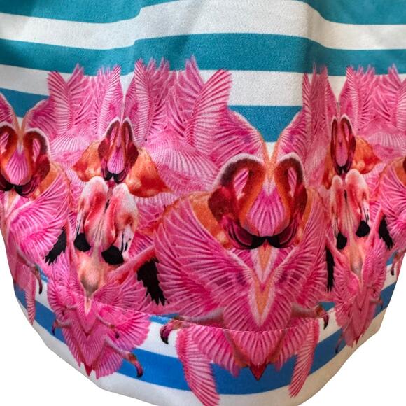 MANISH ARORA ANTHROPOLOGIE Seraphina Striped Midi Skirt Satin Teal Blue NWT 0 - Picture 6 of 9